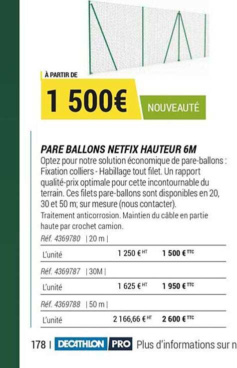 pare ballons netfix hauteur 6m