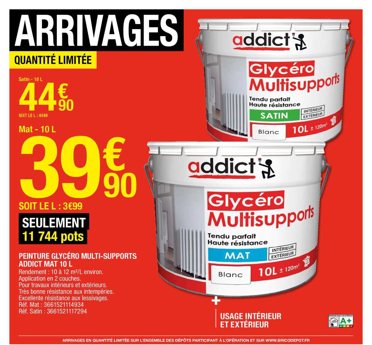 peinture glycéro multi-supports addict mat 10 l