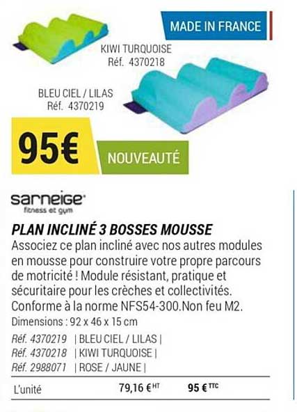 plan incliné 3 bosses mousse sarneige