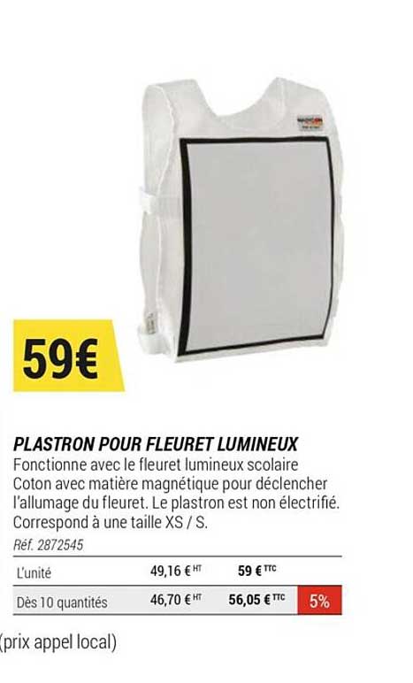 plastron pour fleuret lumineux