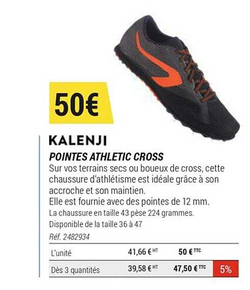 pointes athletic cross kalenji