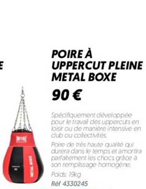 poire à uppercut pleine metal boxe