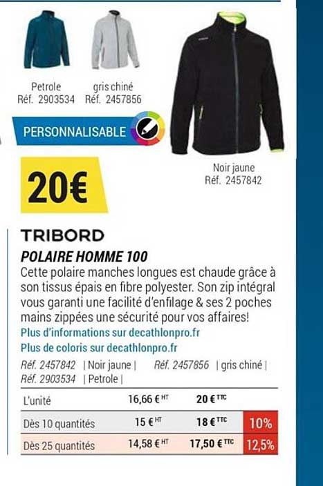 polaire homme 100 tribord