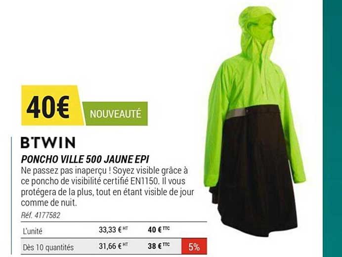 poncho ville 500 jaune épi btwin