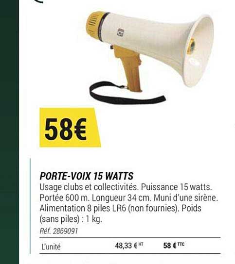 porte-voix 15 watts