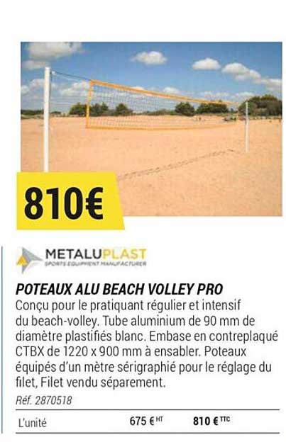 Poteaux Alu Beach Volley Pro