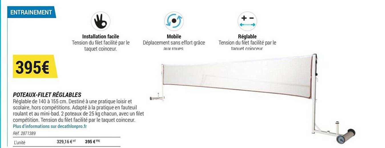 poteaux-filet réglables