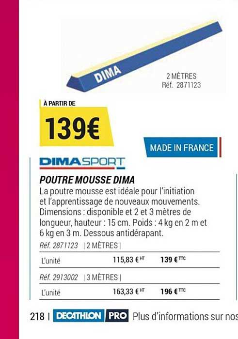 poutre mousse dima
