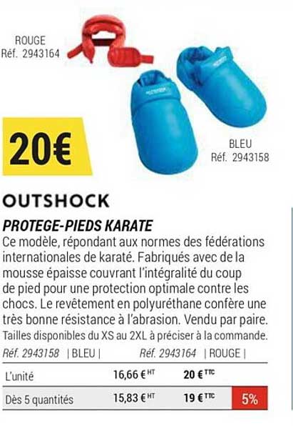 protège-pieds karaté outshock