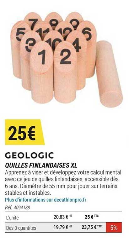 quilles finlandaises xl géologic