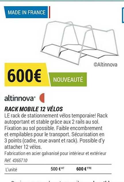 rack mobile 12 vélos altinnova