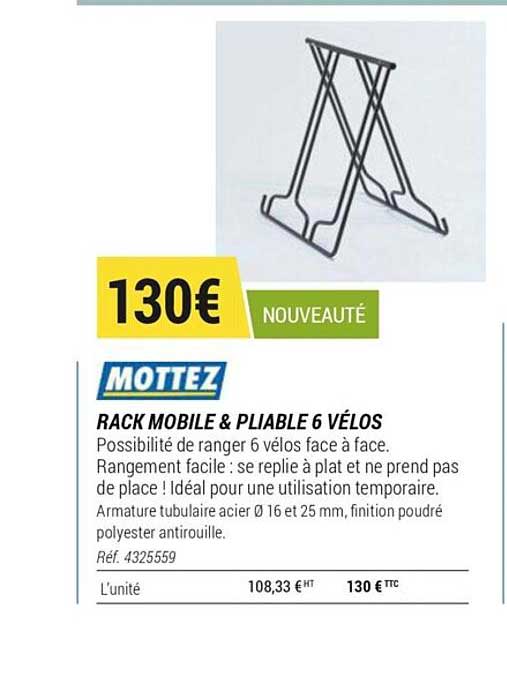 rack mobile & pliable 6 vélos mottez
