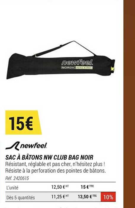 sac à bâtons nw club bag noir newfeel