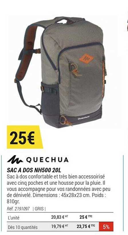 Sac à Dos Nh500 20l Quechua