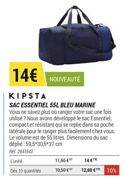 sac essentiel 55l bleu marine