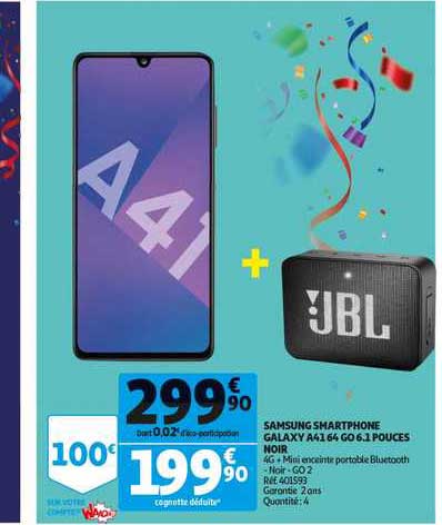 samsung smartphone galaxy a4164 go 6.1 pouces noir