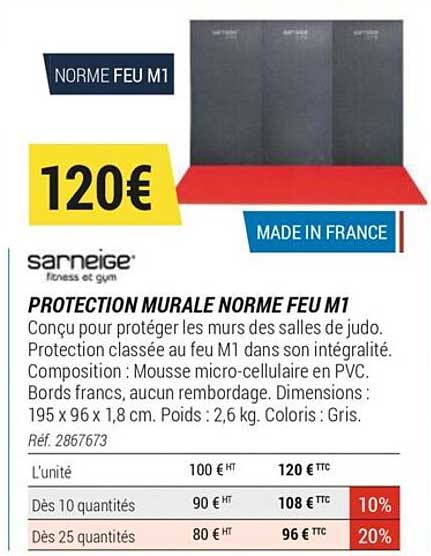 sarneige protection murale norme feu m1