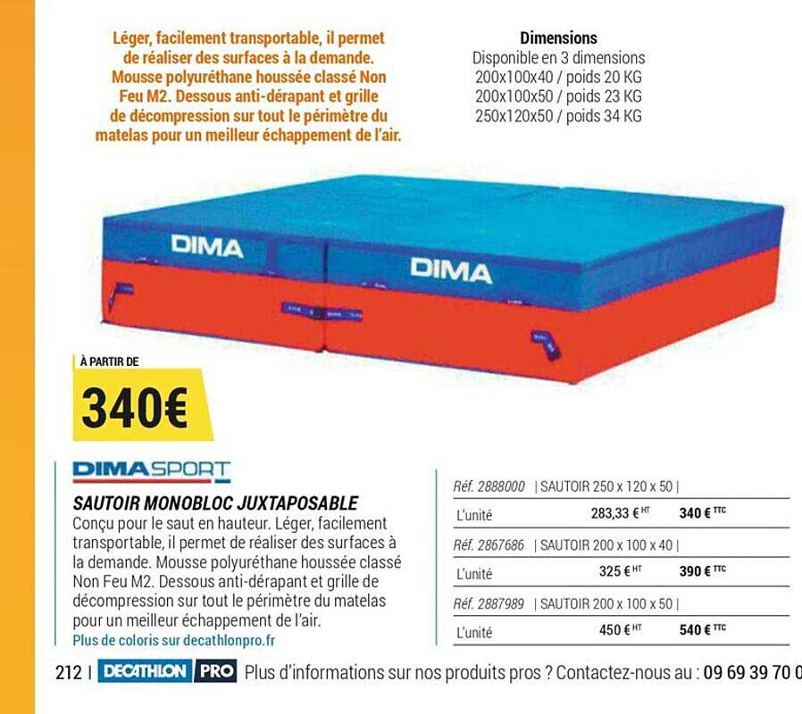sautoir monobloc juxtaposable dimasport