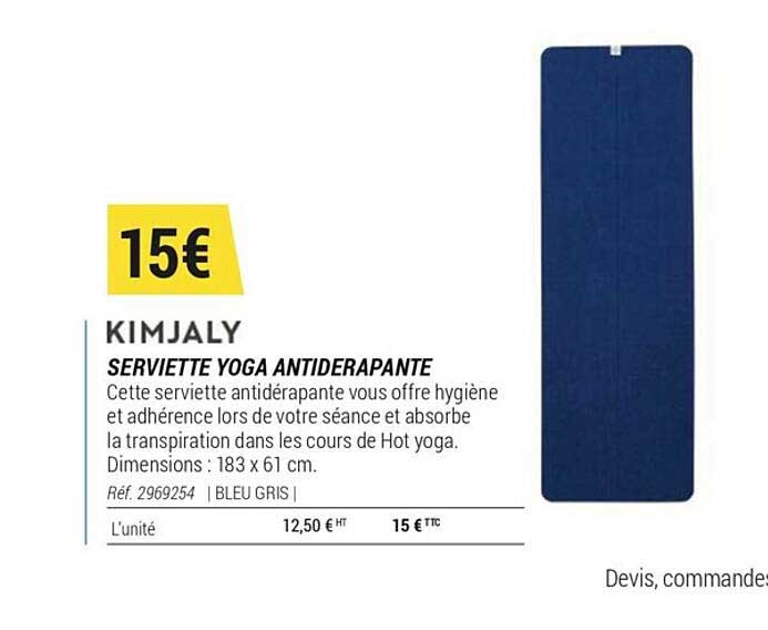 serviette yoga antidérapante kimjaly
