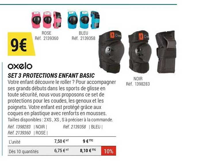 Set 3 Protections Enfant Basic Oxelo