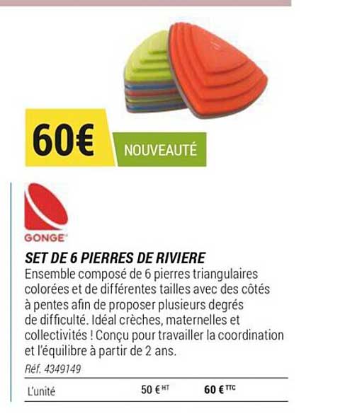 set de 6 pierres de rivière