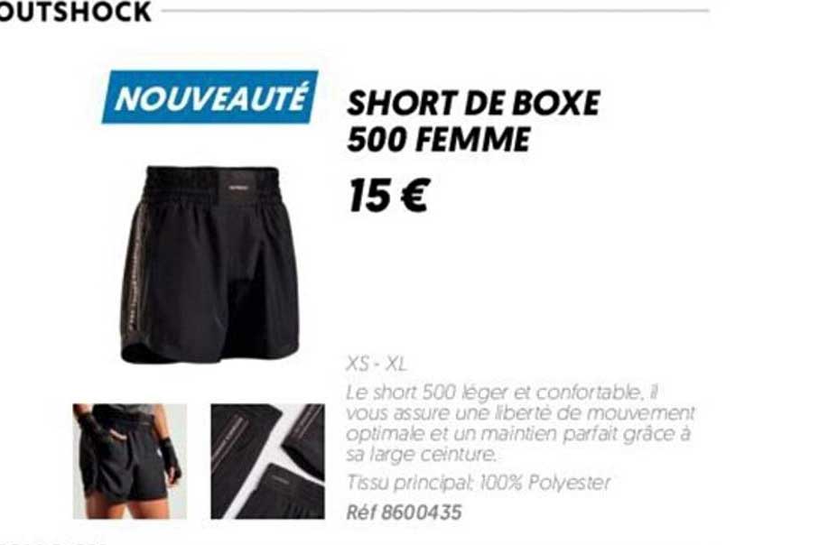 short de boxe 500 femme