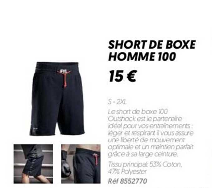 short de boxe homme 100