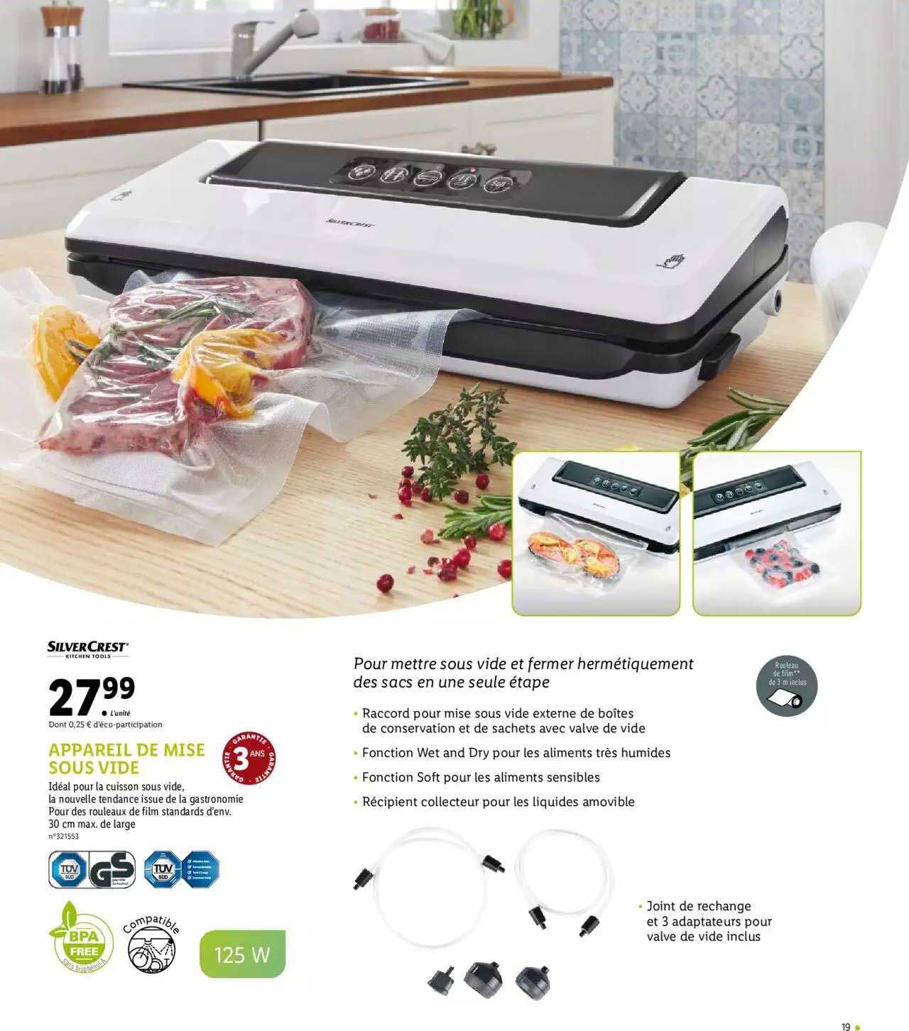 silvercrest appareil de mise sous vide