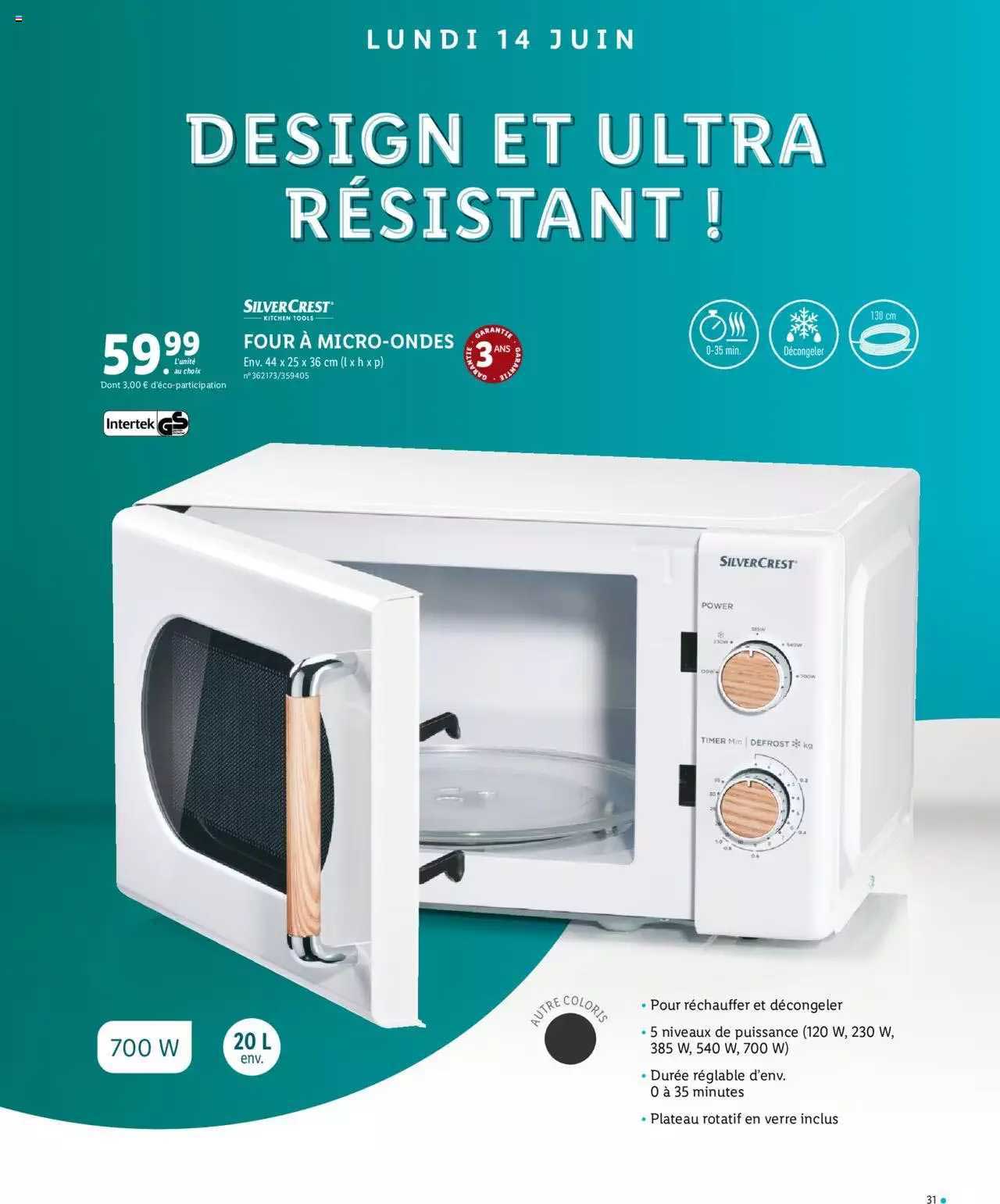 silvercrest four a micro-ondes
