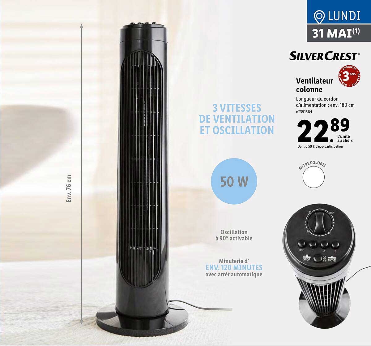 Silvercrest Ventilateur Colonne