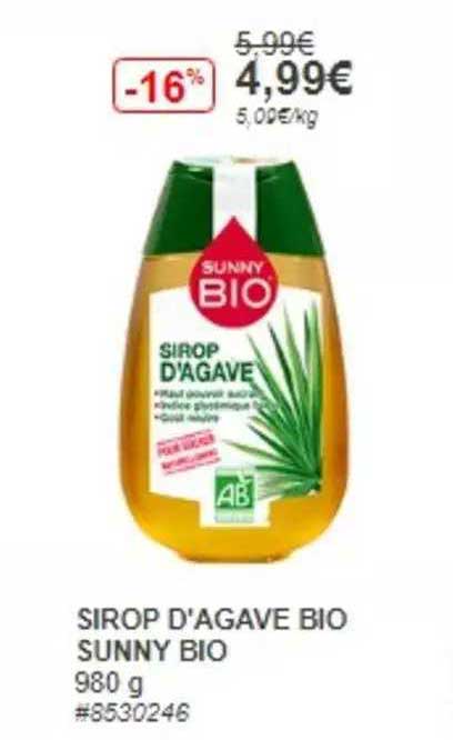 sirop d'agave bio sunny bio