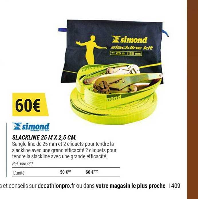 slackline 25 m x 2,5 cm simond