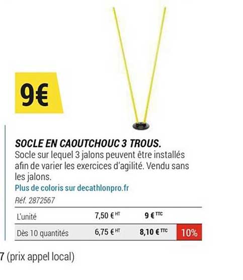 socle en caoutchouc 3 trous