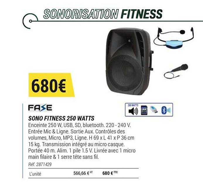 sono fitness 250 watts fase