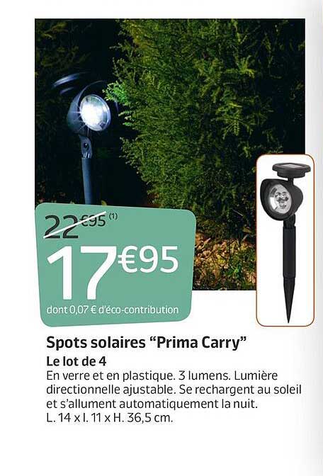 spots solaires "prima carry"