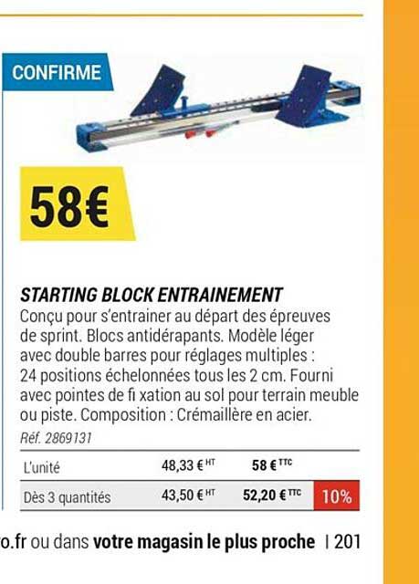 starting block entrainement