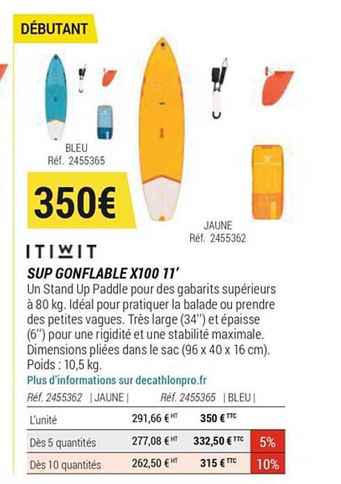 sup gonflable x100 11'