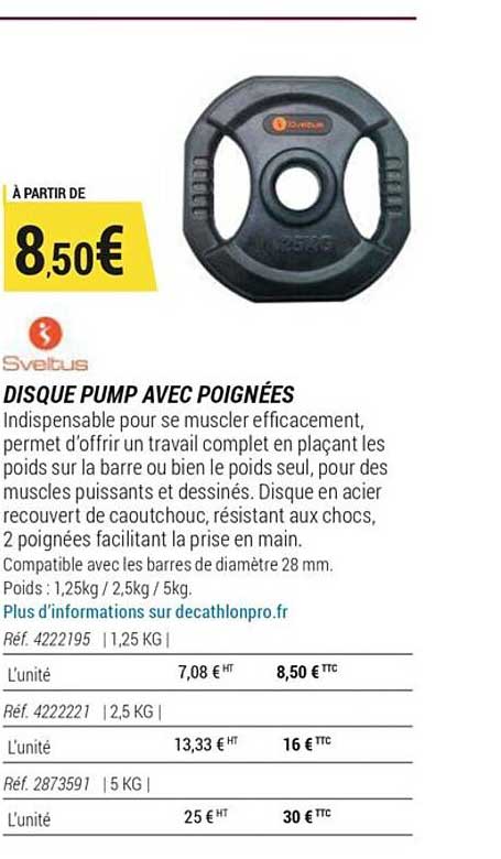 sveltus disque pump avec poignées