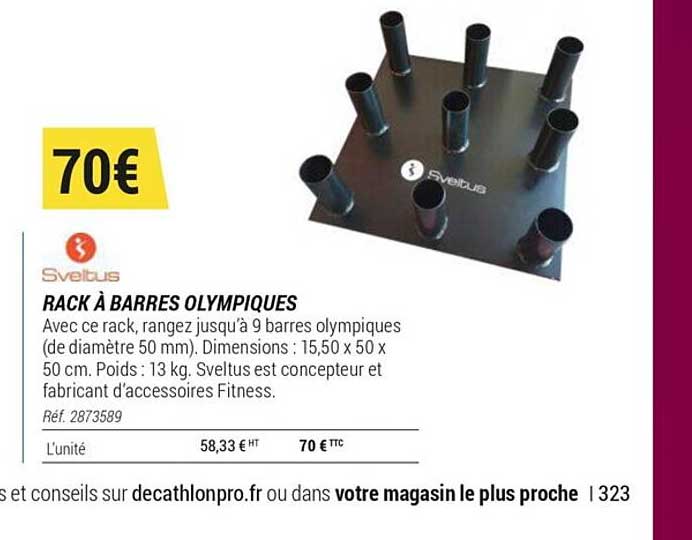 sveltus rack à barres olympiques