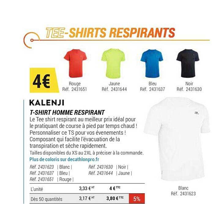 t-shirt homme respirant kalenji
