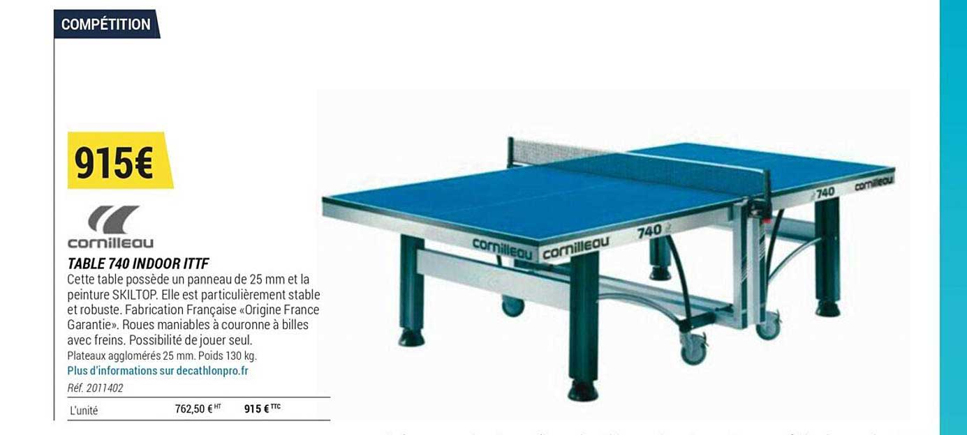 table 740 indoor ittf cornilleau