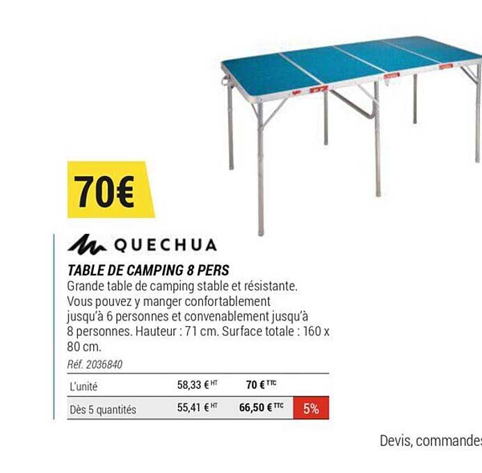 Table De Camping 8 Pers Quechua