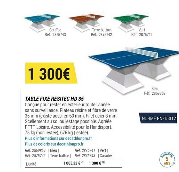 Table Fixe Resitec Hd 35