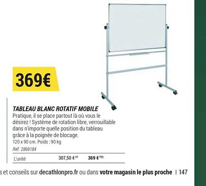 Tableau Blanc Rotatif Mobile