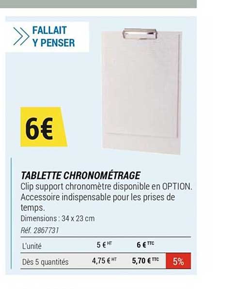 tablette chronométrage