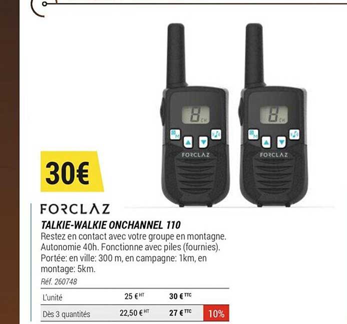 talkie-walkie onchannel 110 forclaz