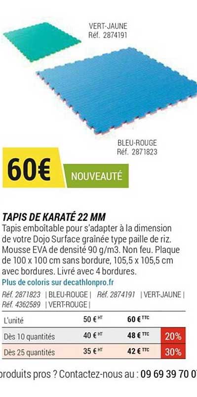 Tapis De Karaté 22 Mm