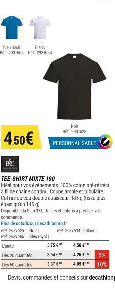 tee-shirt mixte 190