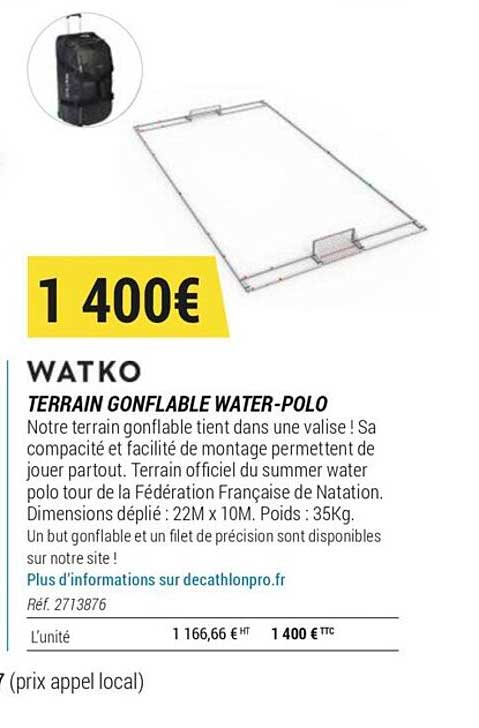 terrain gonflable water-polo watko