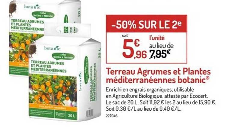 terreau agrumes et plantes mediterraneennes botanic